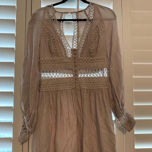 Free People Dresses & Skirts - FREE PEOPLE grey detailed long sleeve DRESS